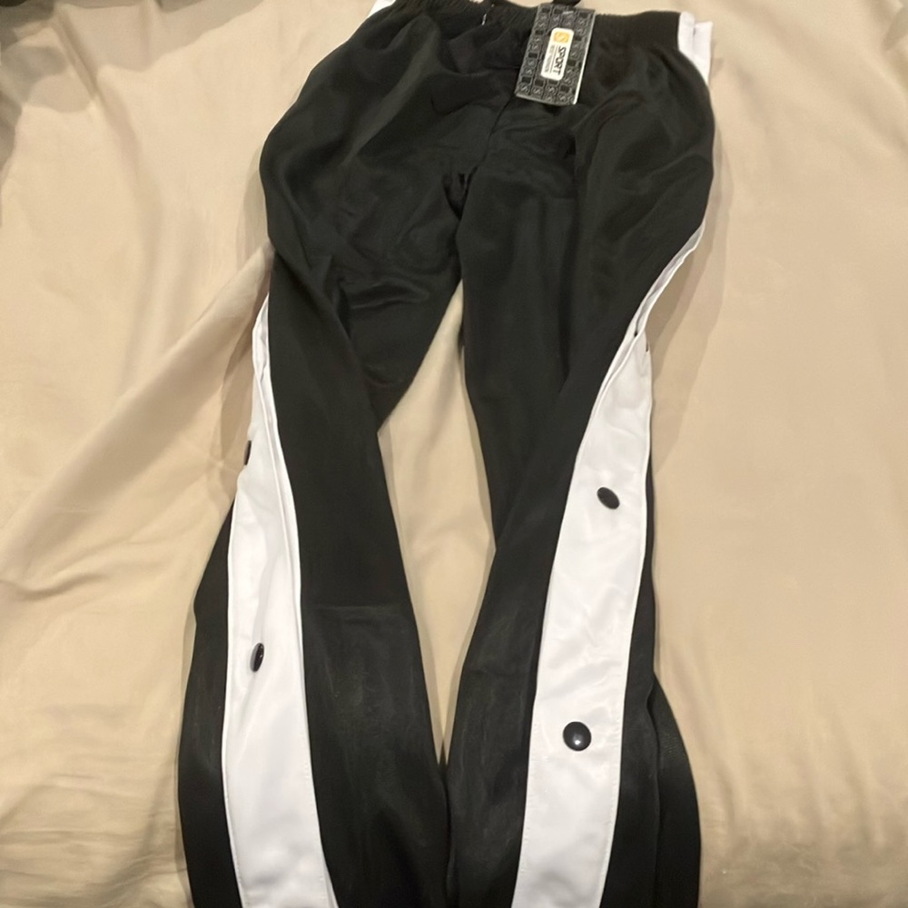 Men's Black and White Joggers